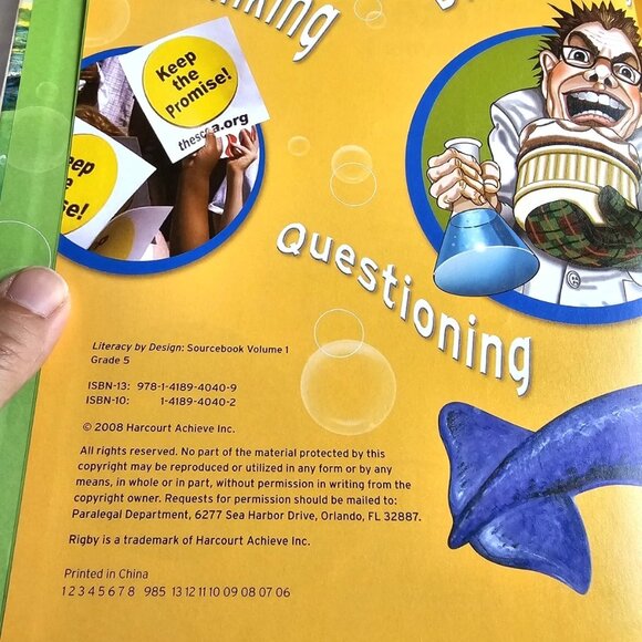 Literacy by Design Source Book Volume 1 Grade 5 by Rigby Hardcover 2008 Harcourt - Picture 4 of 10